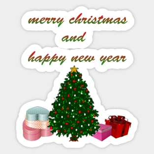 merry christmas and happy new year Sticker